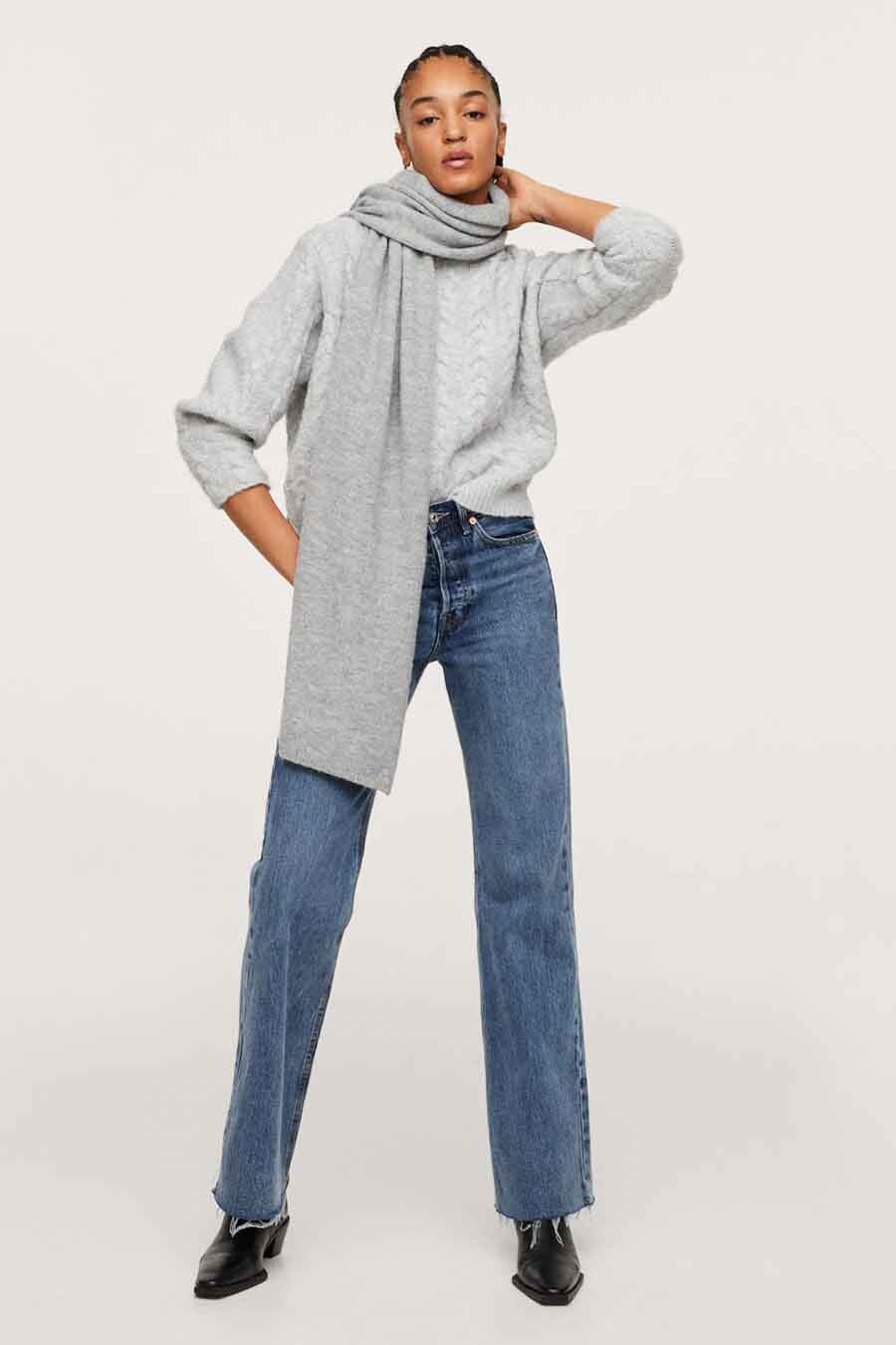 Pull gris online mango